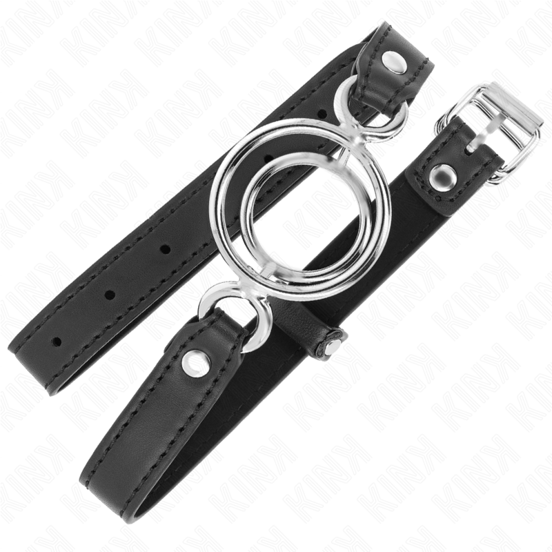 Gag with several o-rings 5 cm black 63 x 2.5 cm