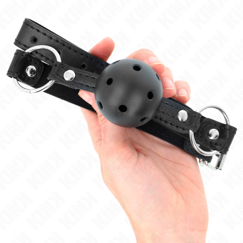 Black hollow hard ball 4.5 cm gag model 1 63.5 x 2 cm
