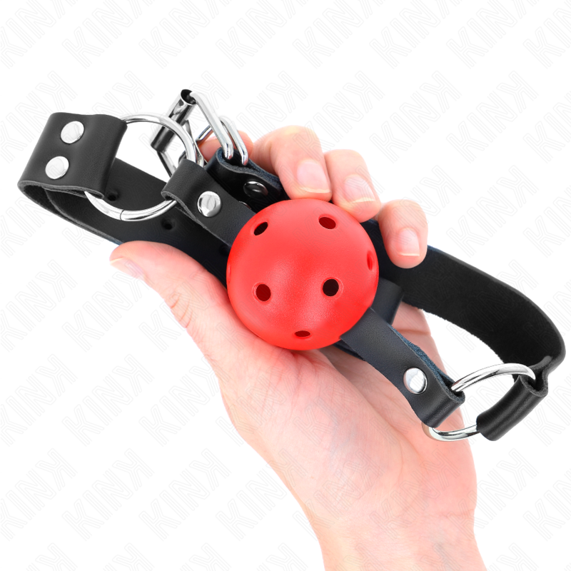 Breathable ball 4 cm bag with double red rivet 62.5 x 2.5 cm adjustable 42-58 cm
