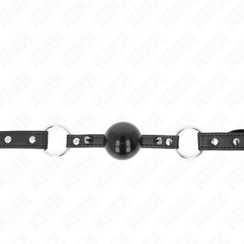 Ball gag 4 cm with rivet tip and snap lock 65 x 2 cm
