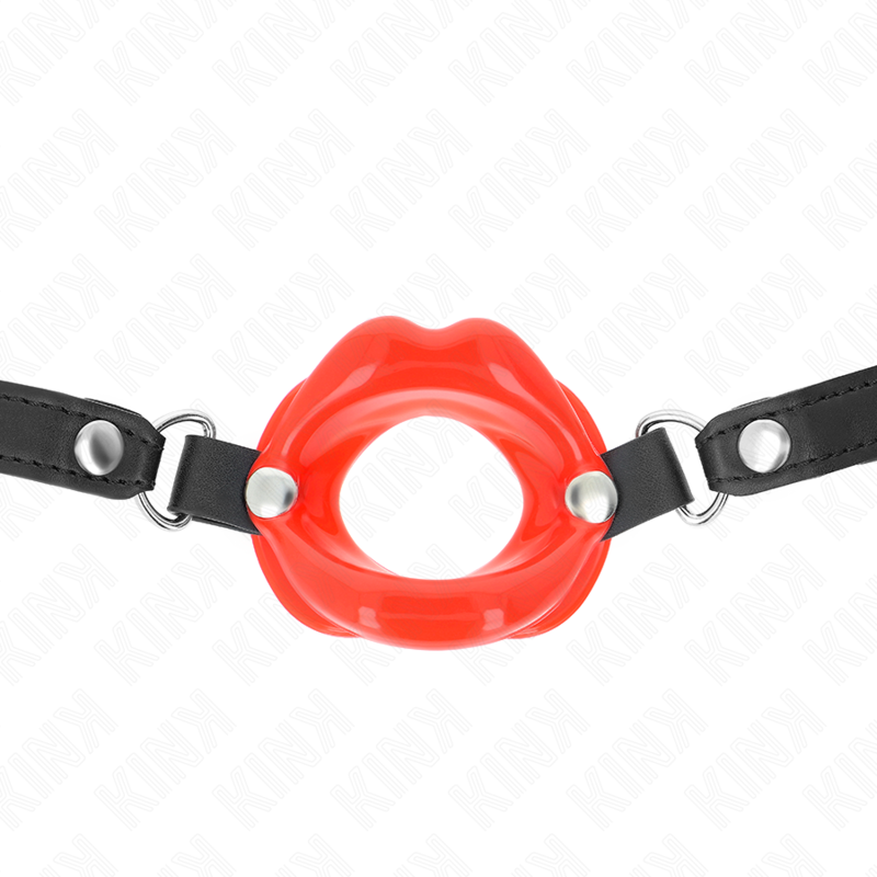 Lip stick 8 cm with red leather strap 63 x 2 cm adjustable 39-58 cm