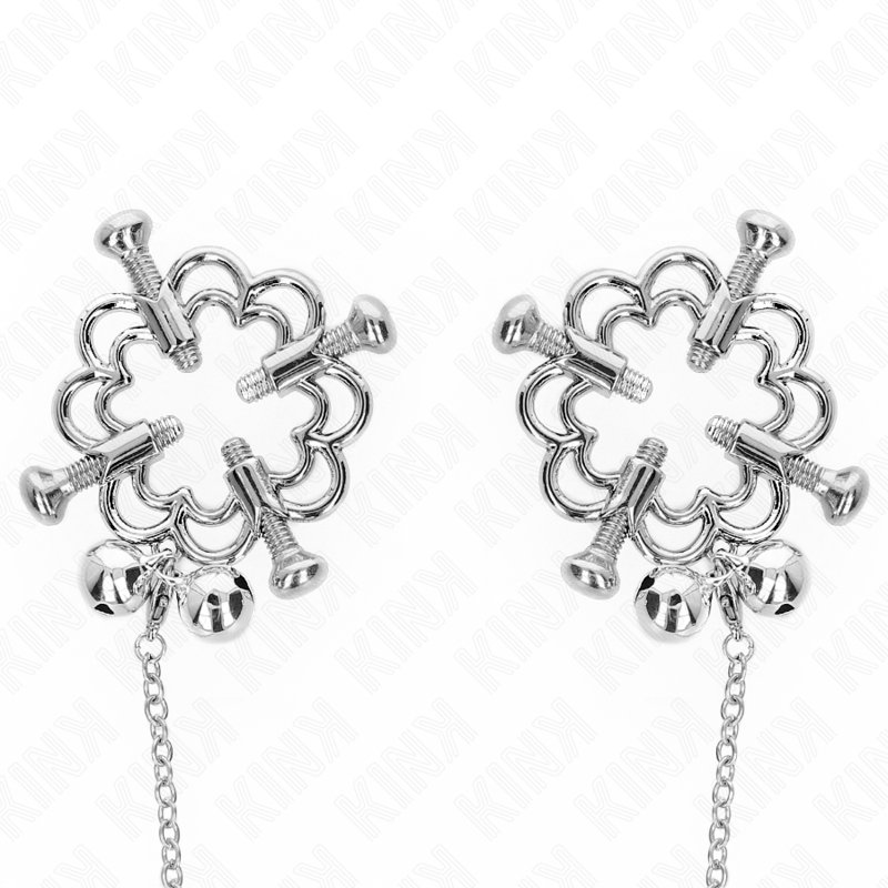 Metal flower hair clips with chain