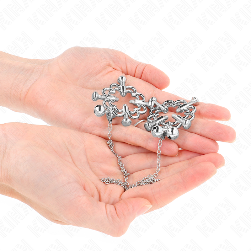 Metal flower hair clips with chain