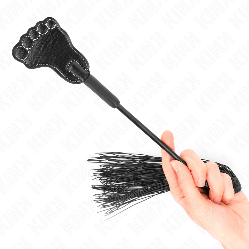 Foot-shaped paddle with tassel whip 31 cm