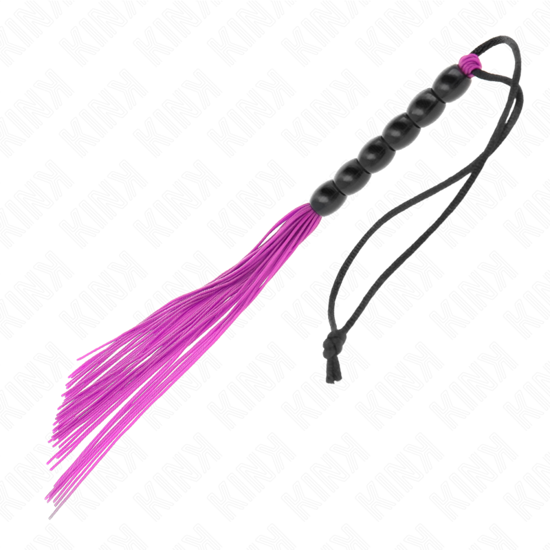 Mini silicone whisk with 6 purple balls 26 cm