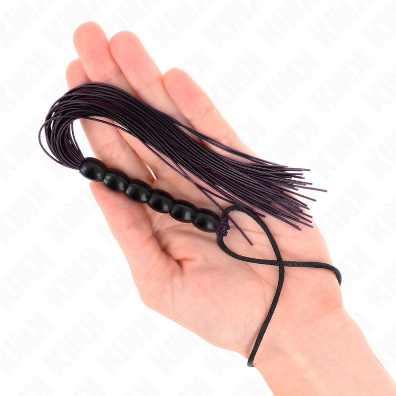 Mini silicone whisk with 6 black balls 26 cm