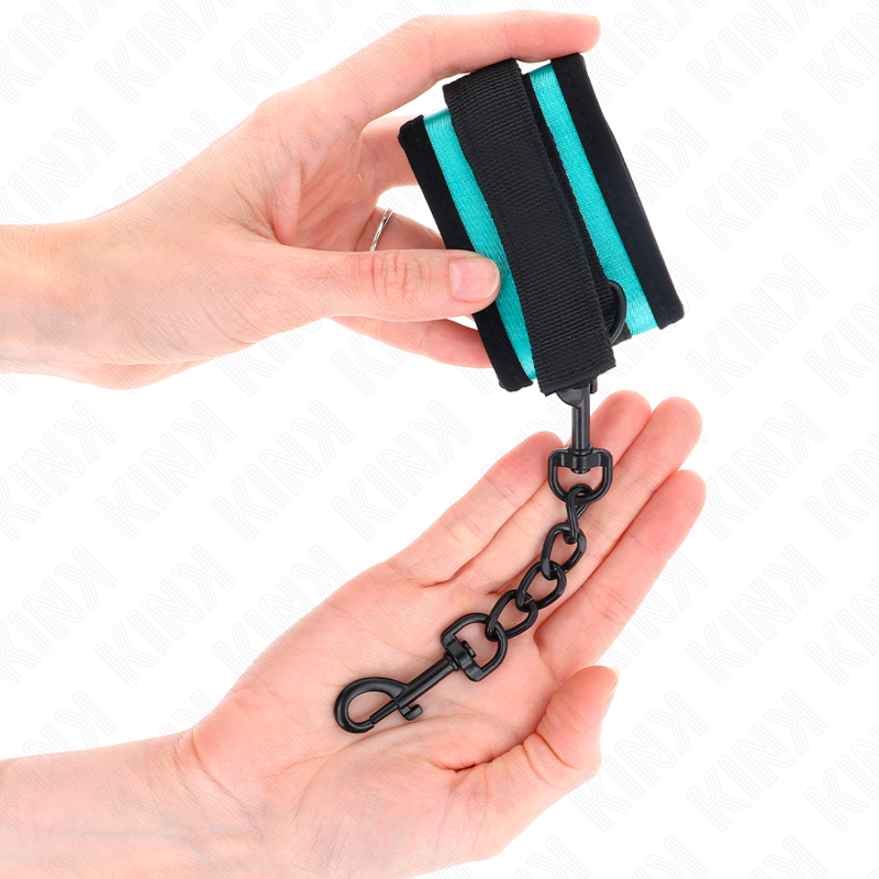 Adjustable Black-Blue Hook and Loop Nylon Wrist Braces 18-32cm x 5cm