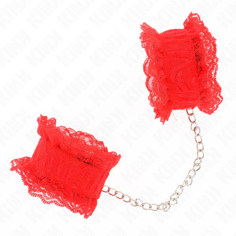 Red lace elastic wrist cuffs