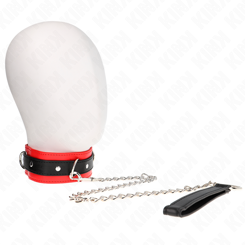 Basic model collar with leash 65 cm model 3 red 53 x 5 cm