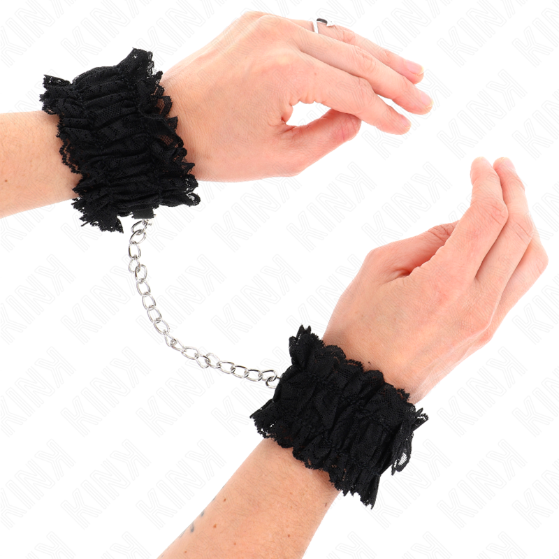 Black lace elastic wrist ties