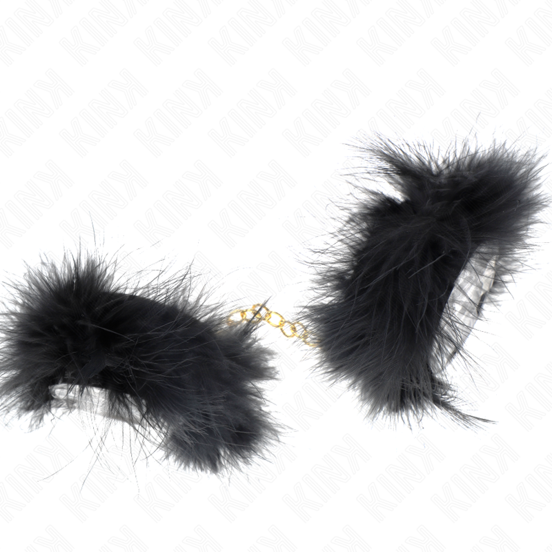 Feather cuffs with gold chain model 0