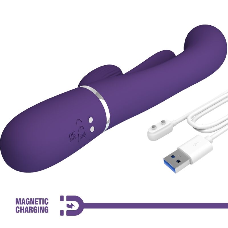Shania Triple Rabbit Multi-Function Vibrator Purple