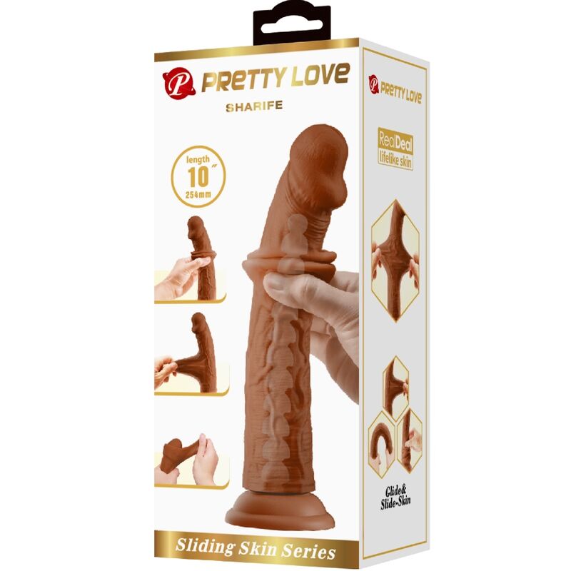 Sharife realistic dildo 25 cm brown