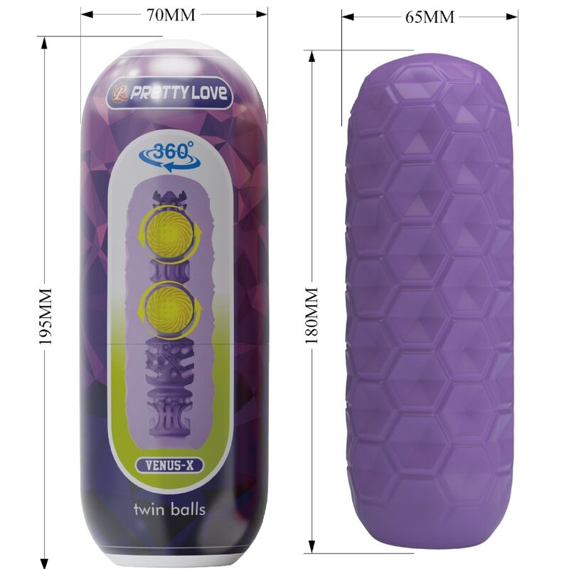 Purple Double Ball Male Masturbator