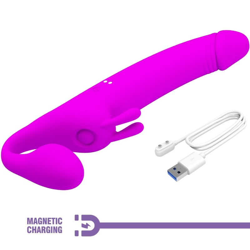 Zanini strapless strap-on 10 vibrations violet