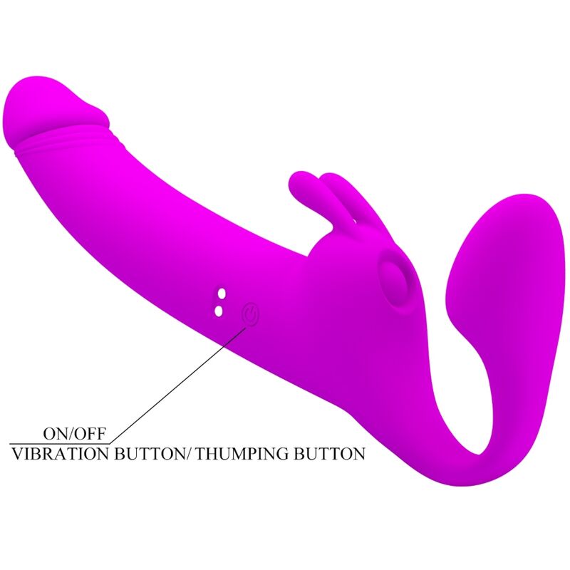 Zanini strapless strap-on 10 vibrations purple