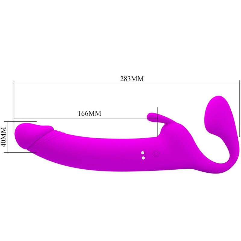 Zanini strapless strap-on 10 vibrations violet