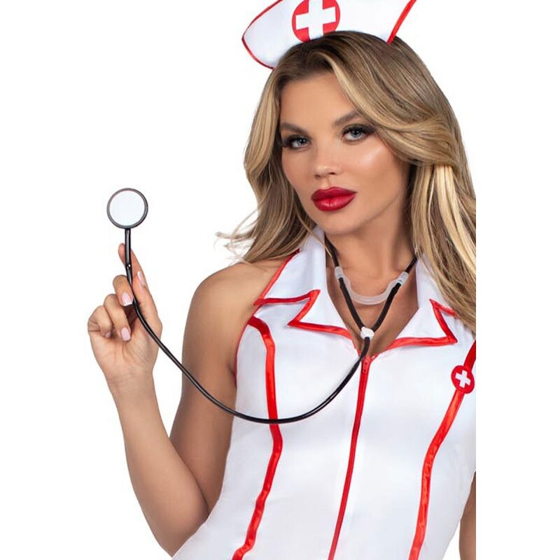 White Head Nurse Costume S/M