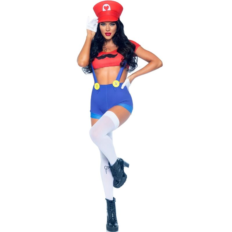 Costume sexy mario bros rouge/bleu m