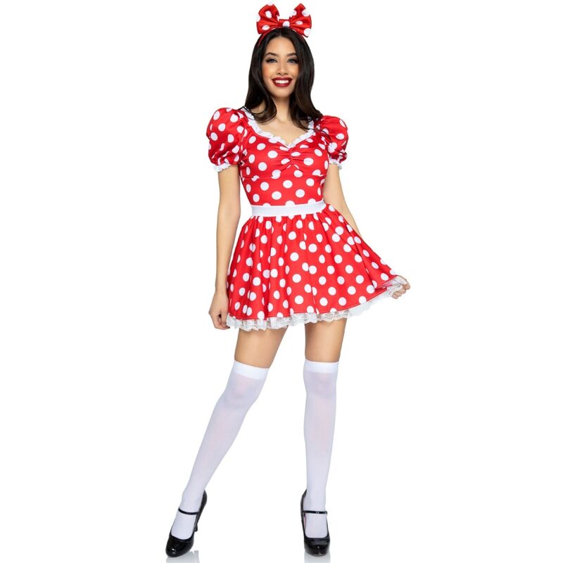 Robe à pois + bandeau rouge/blanc s