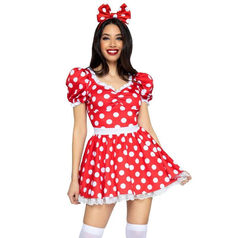 Robe à pois + bandeau rouge/blanc m