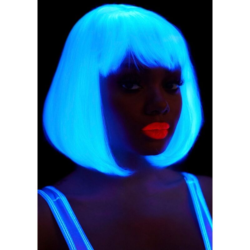 White glow-in-the-dark bob wig