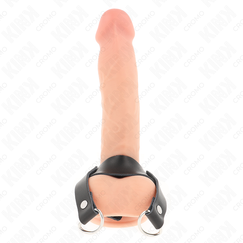 Penis ring with "D" shaped rings 18.5 x 3.3 cm