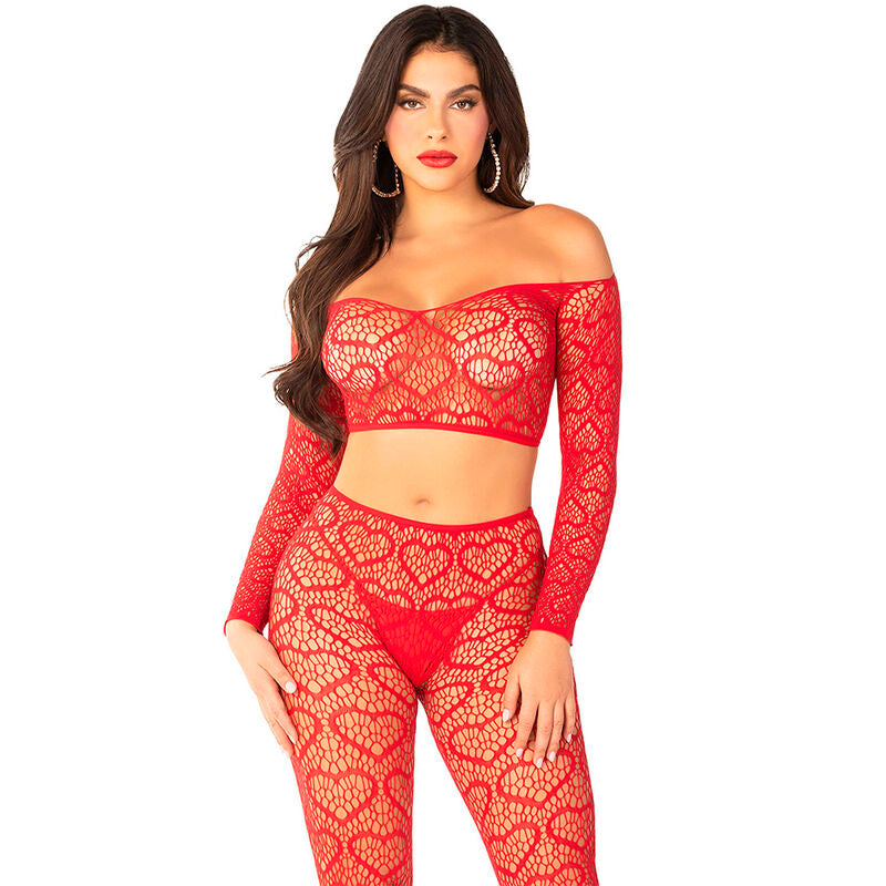 Crop top + red bottoms one size