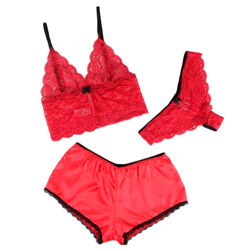 953898 silk and lace nightgown + red panties s/m