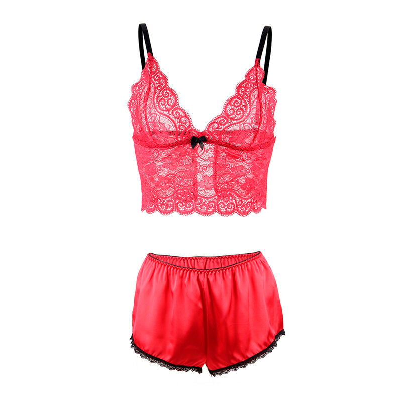 953904 silk and lace nightgown + red panties l/xl