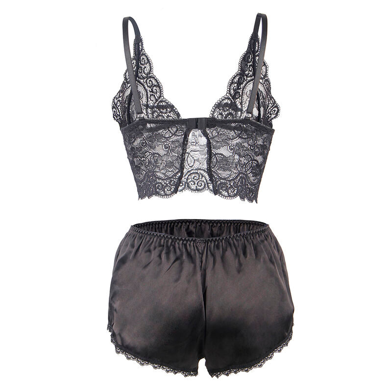 953928 silk and lace nightgown + black panties l/xl