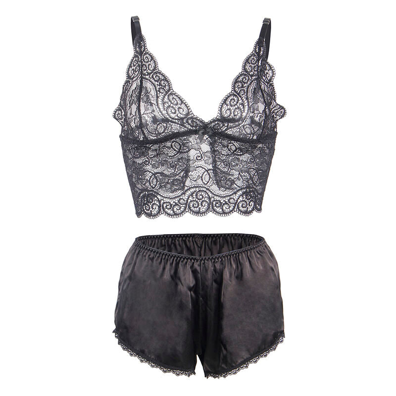 953928 silk and lace nightgown + black panties l/xl