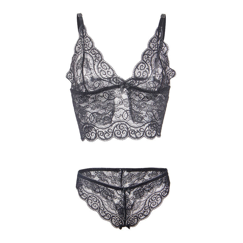 953928 silk and lace nightgown + black panties l/xl
