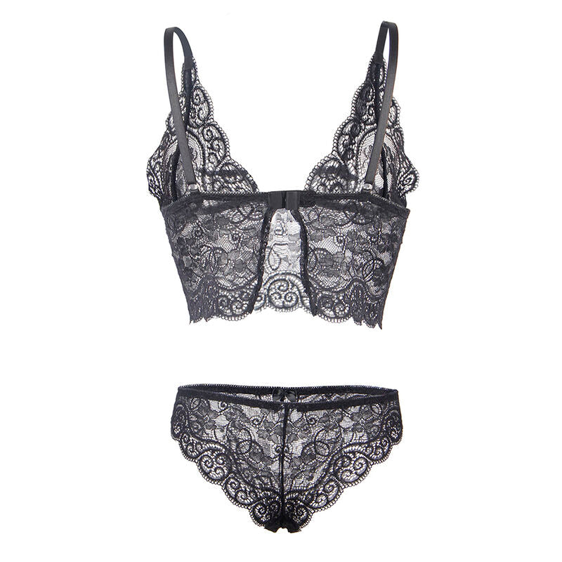 953928 silk and lace nightgown + black panties l/xl