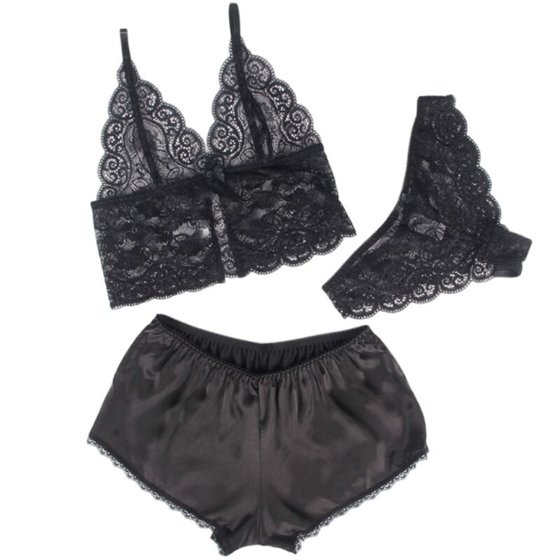 953911 silk and lace nightgown + black panties s/m