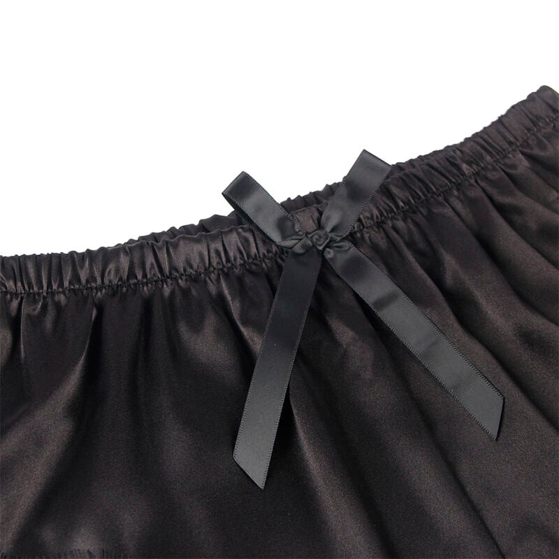 953935 silk casual nightgown + lace pants black s/m