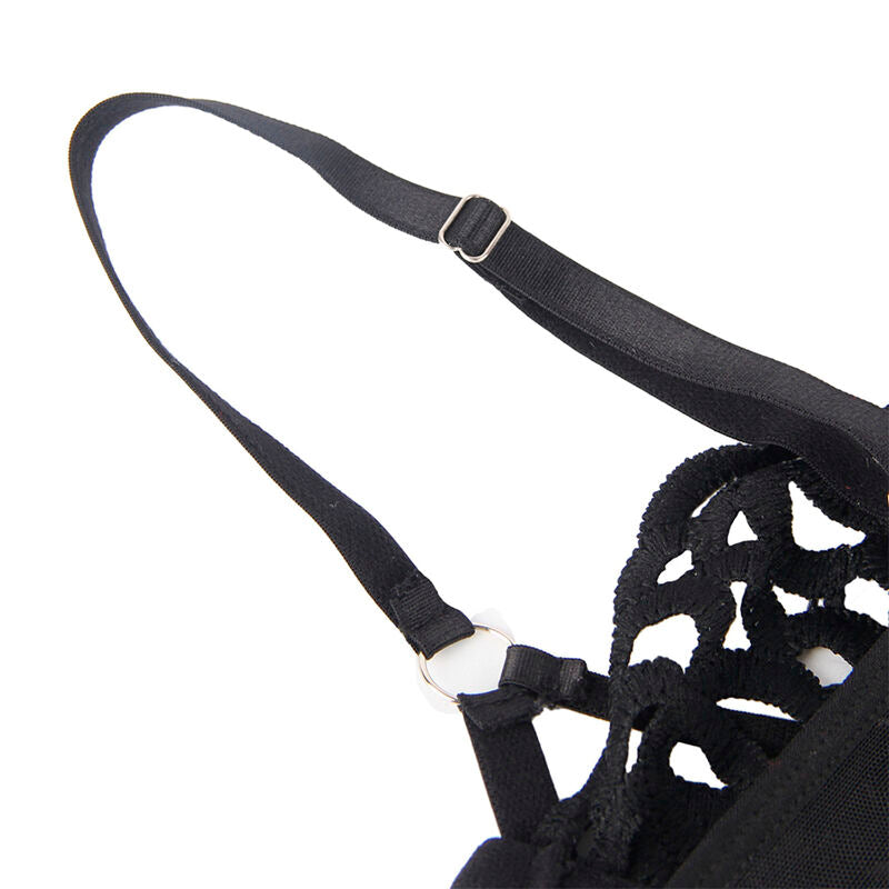 954055 sexy black lace bodysuit s/m