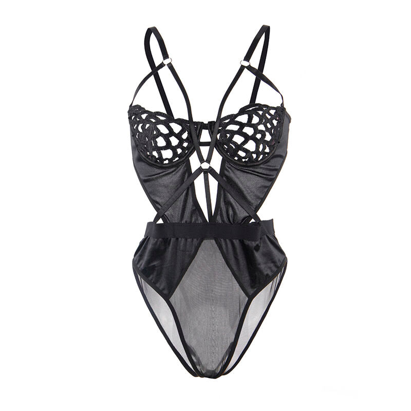 954055 sexy black lace bodysuit s/m