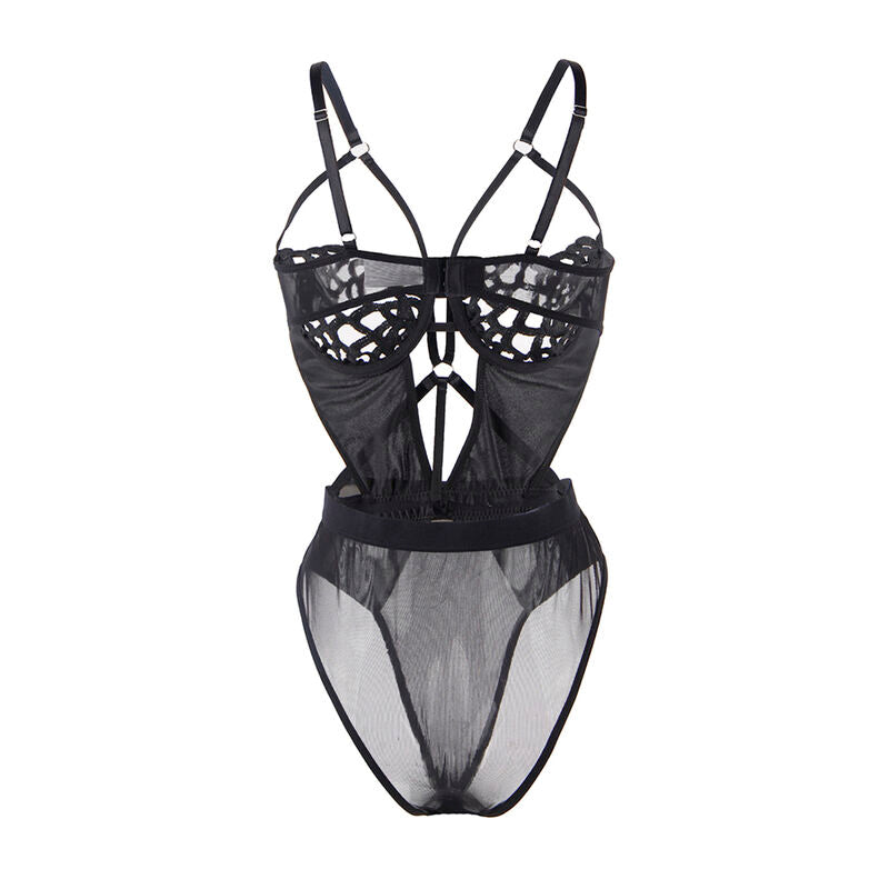 954055 sexy black lace bodysuit s/m