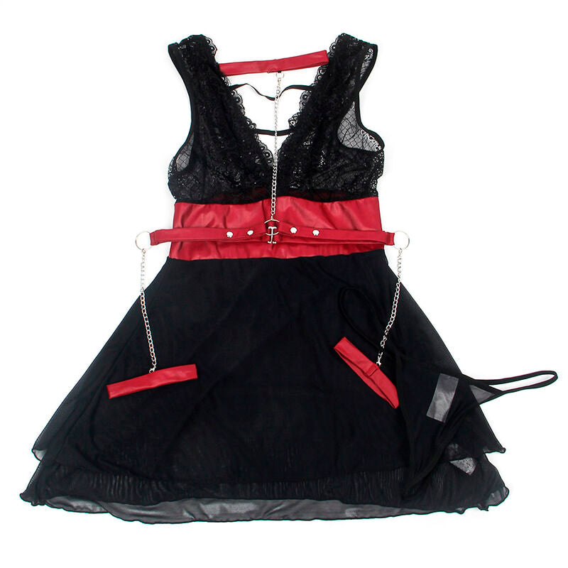 954420 black lace bondage dress s/m