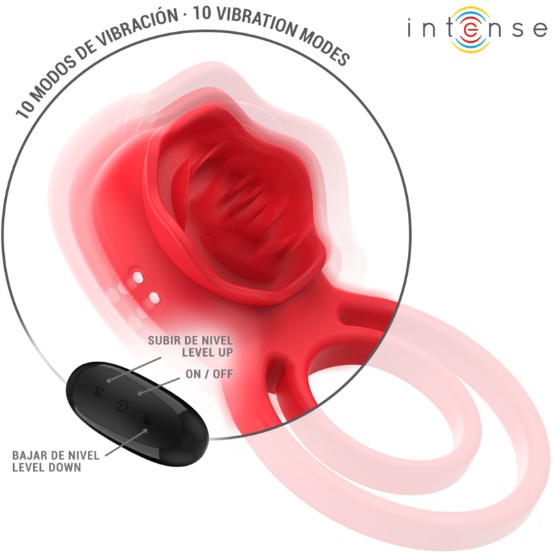 Gail pink stimulator 10 vibrations red remote control