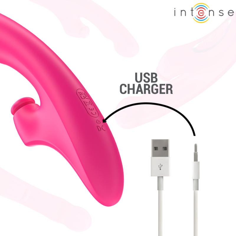Emi vibrator 13.5 cm multifunction 3 in 1 10 vibrations pink