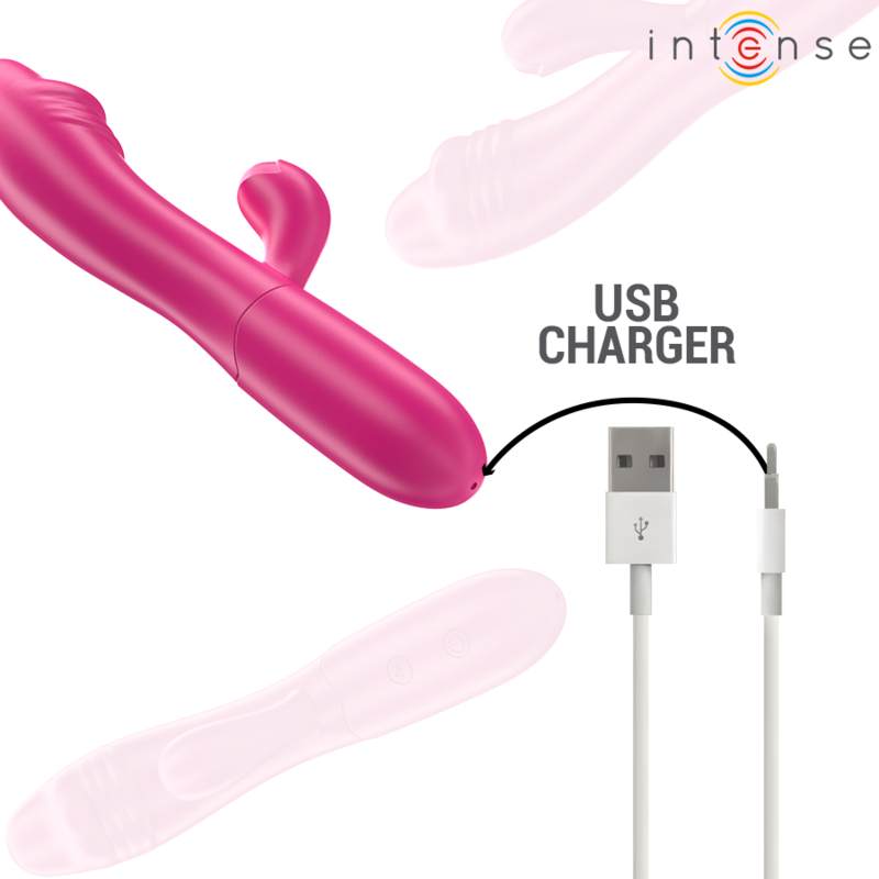 Ivy flexible vibrator 10 vibrations with stimulating tongue pink
