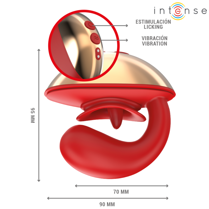 Mariah U-Shaped Vibrator &amp; Stimulator 10 Vibrations Red