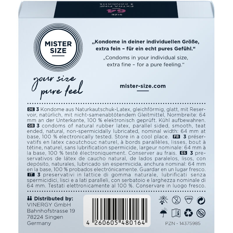 Préservatifs taille xxl 64 mm (3 unités)