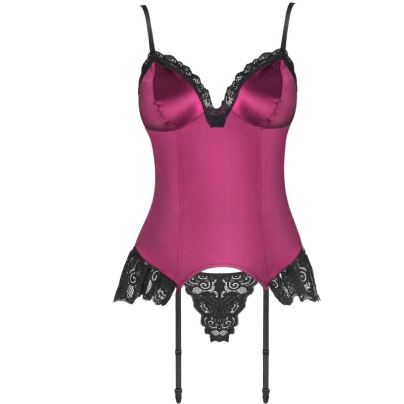 Agrafena cf 90436 corset + burgundy thong s/m