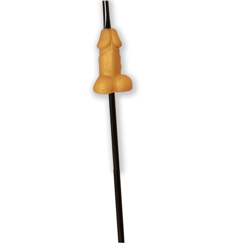 Paille en forme de pénis doré