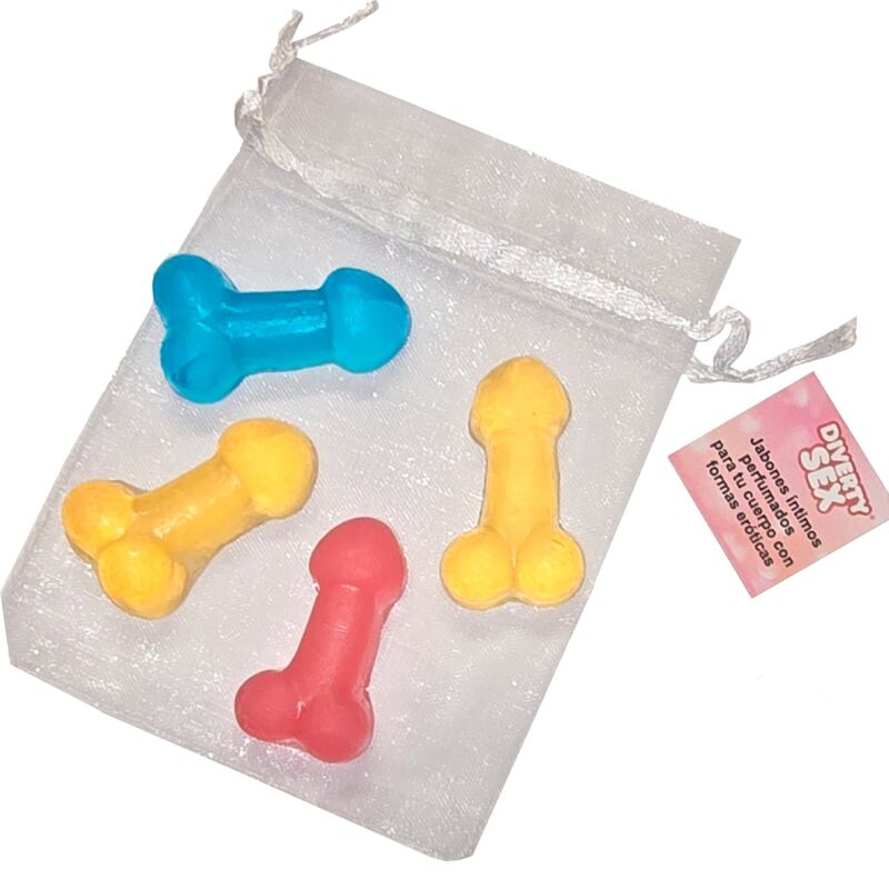 4 mini savons parfumés en forme de pénis