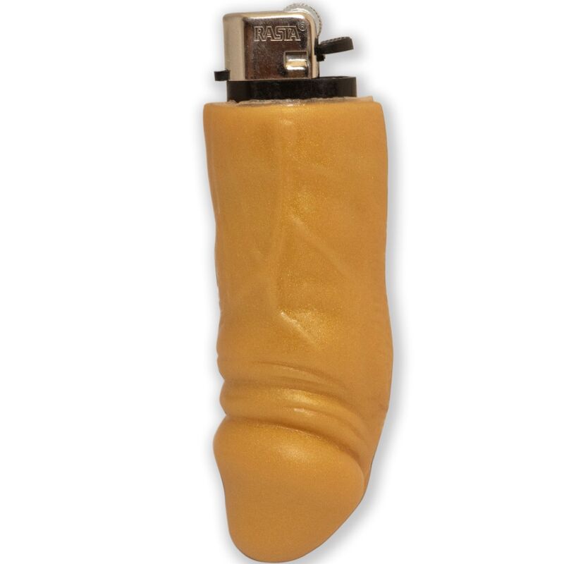 Briquet rechargeable en forme de pénis doré