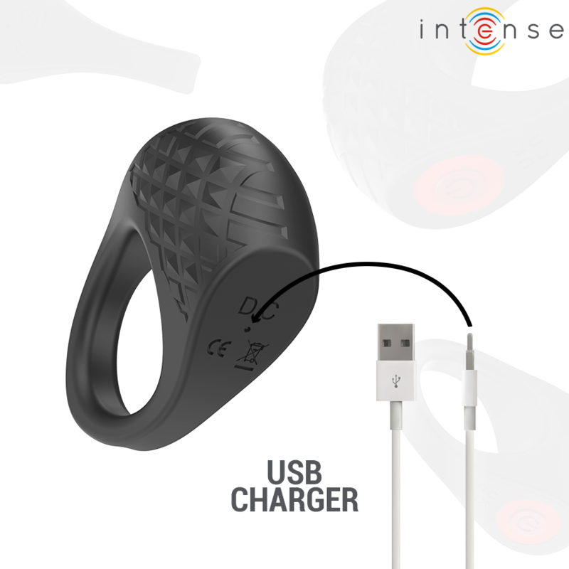 Clover Vibrating Penis Ring 10 Vibrations Black